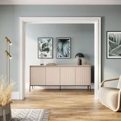 Dzieci Lenart Komody Do Biura|Komody Do Przedpokoju*Szeroka komoda ryflowana   Trend TR-04 biała