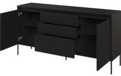 Dzieci Lenart Komody Do Biura|Komody Do Przedpokoju*Szeroka komoda ryflowana   Trend TR-01 czarna