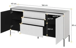Dzieci Lenart Komody Do Biura|Komody Do Przedpokoju*Szeroka komoda ryflowana   Trend TR-01 biała