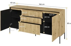 Dzieci Lenart Komody Do Biura|Komody Młodzieżowe*Szeroka komoda ryflowana   Trend TR-01 dąb artisan
