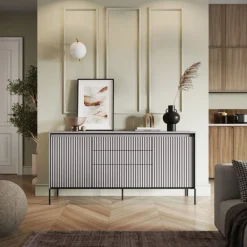 Dzieci Lenart Komody Do Biura|Komody Młodzieżowe*Szeroka komoda ryflowana   Trend TR-01 dąb artisan