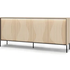 Lenart Komody Do Przedpokoju|Komody Do Jadalni*Szeroka komoda z oświetleniem LED Flow FW-04 dąb vincenza bielona/czarny