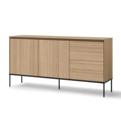 Lenart Komody Do Sypialni|Komody Do Salonu*Szeroka komoda z szafkami VISSO VI-04 dąb linearny