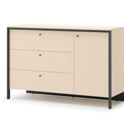 Lenart Komody Do Biura|Komody Do Przedpokoju*Szeroka komoda z szufladami i szafką ENNA EN-04 beż piaskowy