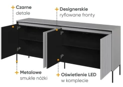 Dzieci Lenart Komody Do Biura|Komody Do Przedpokoju*Szeroka ryflowana komoda Trend TR-04 szara