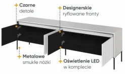 Lenart Szafki Rtv*Szeroka szafka RTV ryflowana Trend TR-06 biała