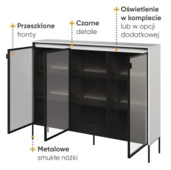 Lenart Szafki I Regały Do Biura|Witryny Do Jadalni*Szeroka szklana witryna   Trend TR-08 biała