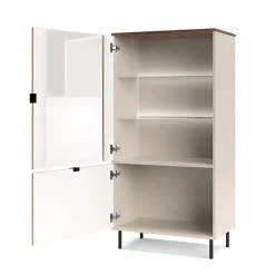 Mebelbos Witryny Do Jadalni|Witryny Do Salonu*Szeroka witryna loftowa do salonu EVO 1D1W kaszmir / dąb castello EO-07