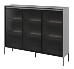 Lenart Szafki I Regały Do Biura|Witryny Do Jadalni*Szeroka witryna loftowa Trend TR-08 szara