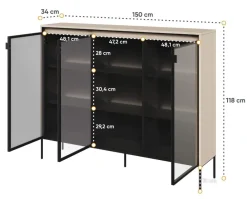 Lenart Szafki I Regały Do Biura|Witryny Do Jadalni*Szeroka witryna szklana   Trend TR-08 beż piaskowy