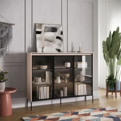 Lenart Szafki I Regały Do Biura|Witryny Do Jadalni*Szeroka witryna szklana   Trend TR-08 beż piaskowy