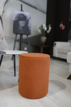 Dzieci Hauss Pufy Do Przedpokoju|Pufy Do Pokoju Młodzieżowego*Sztruksowa pufa okragła pomarańczowa Roller Cord 205.11