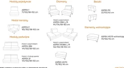 Libro Narożniki Do Salonu|Narożniki*Tabou by narożnik Aspen PKL-2BK-E-2F-OBKR na nóżkach