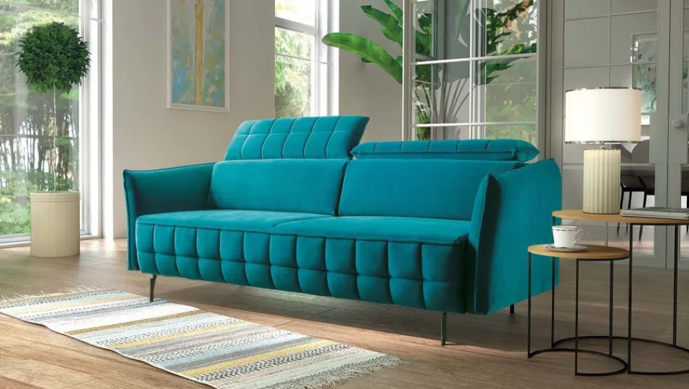 Libro Kanapy I Sofy Do Salonu|Sofy Rozkładane*Tabou by pikowana kanapa Molta 3FBA na wysokich nózkach