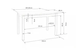 Halmar Stoły*TIAGO stół rozkładany 140-220/80 blat: dąb lancelot, nogi: biały (3p=1szt)1 sztuka