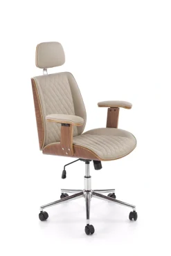 Halmar Fotele*TIMBER fotel gabinetowy orzechowy/beżowy1 sztuka