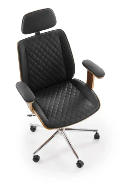 Halmar Fotele*TIMBER fotel gabinetowy orzechowy/czarny1 sztuka