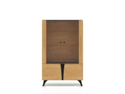 ML Meble Witryny*Toscania 03 Dąb Baltic Dune/Jesion Prestige Czarny - witryna 2W2D