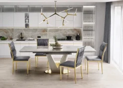 Halmar Stoły*VALENTINO stół rozkładany jasny popiel/złoty (3p=1szt)1 sztuka
