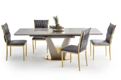 Halmar Stoły*VALENTINO stół rozkładany jasny popiel/złoty (3p=1szt)1 sztuka