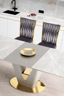 Halmar Stoły*VALENTINO stół rozkładany jasny popiel/złoty (3p=1szt)1 sztuka