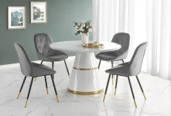 Halmar Stoły*VEGAS stół, blat - biały, noga - biały / złoty (2p=1szt)1 sztuka