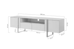 Bogart Szafki Rtv*VERICA RTV 200 2D2SZ - charcoal flow / złote nogi