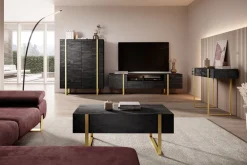 Bogart Szafki Rtv*VERICA RTV 200 2D2SZ - charcoal flow / złote nogi