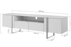 Bogart Szafki Rtv*VERICA RTV 200 2D2SZ - charcoal flow / złote nogi