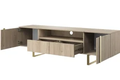 Bogart Szafki Rtv*VERICA RTV 200 2D2SZ - dąb biszkoptowy / złote nogi