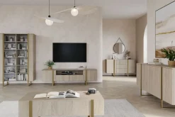 Bogart Szafki Rtv*VERICA RTV 200 2D2SZ - dąb biszkoptowy / złote nogi