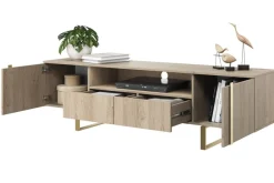 Bogart Szafki Rtv*VERICA RTV 200 2D2SZ - dąb biszkoptowy / złote nogi