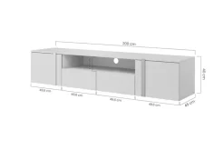 Bogart Szafki Rtv*VERICA RTV 200 2D2SZ - dąb biszkoptowy / złote uchwyty / wisząca