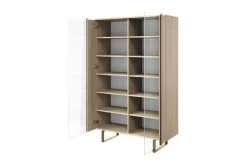 Bogart Witryny*VERICA WITRYNA 120 2D - dąb biszkoptowy / złote nogi