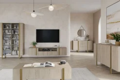 Bogart Witryny*VERICA WITRYNA 120 2D - dąb biszkoptowy / złote nogi