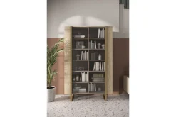 Bogart Witryny*VERICA WITRYNA 120 2D - dąb biszkoptowy / złote nogi