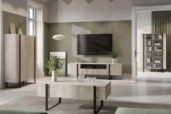 Bogart Witryny*VERICA WITRYNA 120 2D - dąb biszkoptowy / czarne nogi