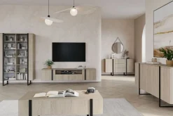 Bogart Witryny*VERICA WITRYNA 120 2D - dąb biszkoptowy / czarne nogi