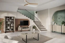 Bogart Witryny*VERICA WITRYNA 120 2D - dąb biszkoptowy / czarne nogi