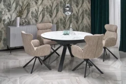 Halmar Stoły*VERTIGO stół rozkładany, blat - biały marmur, nogi - czarny (2p=1szt)1 sztuka