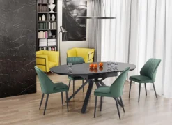 Halmar Stoły*VERTIGO stół rozkładany, blat - czarny marmur, nogi - czarny (2p=1szt)1 sztuka