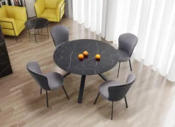 Halmar Stoły*VERTIGO stół rozkładany, blat - czarny marmur, nogi - czarny (2p=1szt)1 sztuka