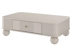 Bogart Stoliki Kawowe I Ławy*VESPER ŁAWA 103 1SZ - cashmere mdf / cashmere / złote uchwyty / nogi kule