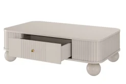 Bogart Stoliki Kawowe I Ławy*VESPER ŁAWA 103 1SZ - cashmere mdf / cashmere / złote uchwyty / nogi kule