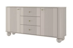Bogart Komody*VESPER KOMODA 160 2D3SZ - cashmere mdf / cashmere / złote uchwyty / nogi kule