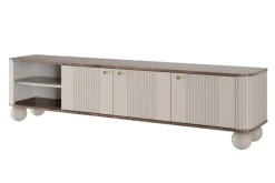 Bogart Szafki Rtv*VESPER RTV 187 3D - cashmere mdf / orzech / złote uchwyty / nogi kule