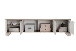 Bogart Szafki Rtv*VESPER RTV 187 3D - cashmere mdf / orzech / złote uchwyty / nogi kule