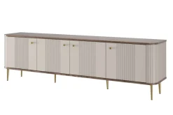 Bogart Szafki Rtv*VESPER RTV 187 4D - cashmere mdf / orzech / złote nogi