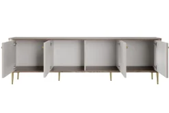 Bogart Szafki Rtv*VESPER RTV 187 4D - cashmere mdf / orzech / złote nogi