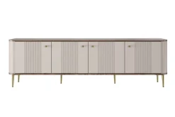 Bogart Szafki Rtv*VESPER RTV 187 4D - cashmere mdf / orzech / złote nogi